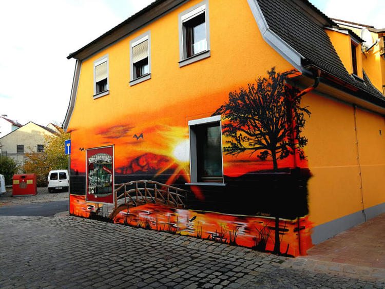 Graffiti konst för lägenheten Hus fasad design idéer