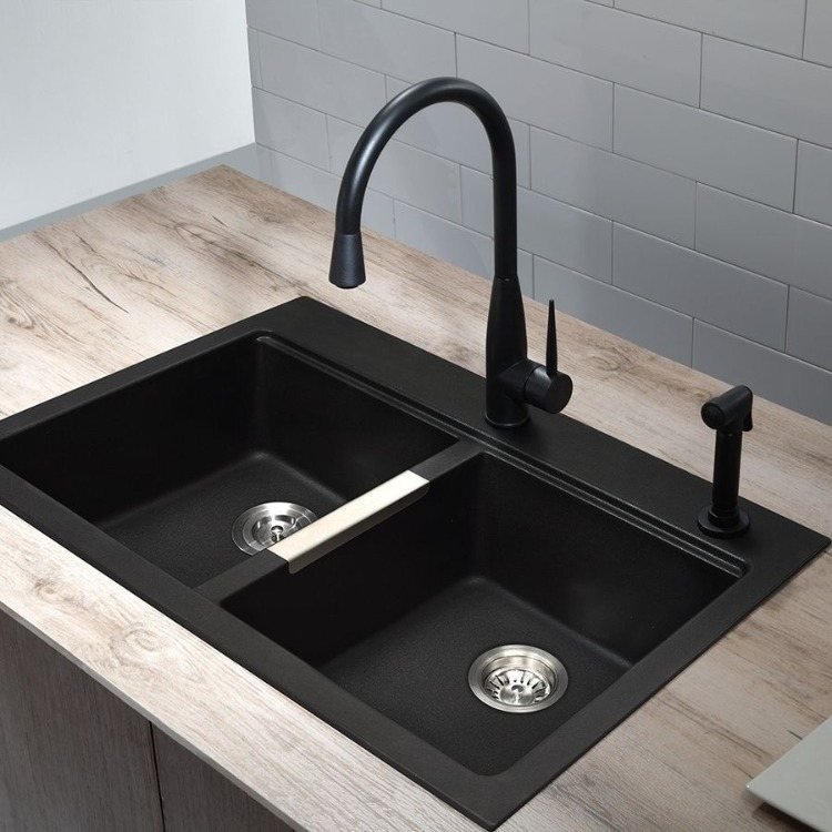 rengöring och underhåll av mörk granit sänker den svarta färgen är lämplig för varje kök och bänkskiva