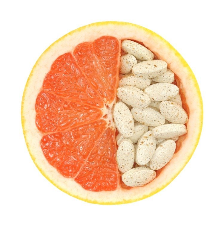 bitter apelsin med vitamin C -interaktionsläkemedel i form av pastiller