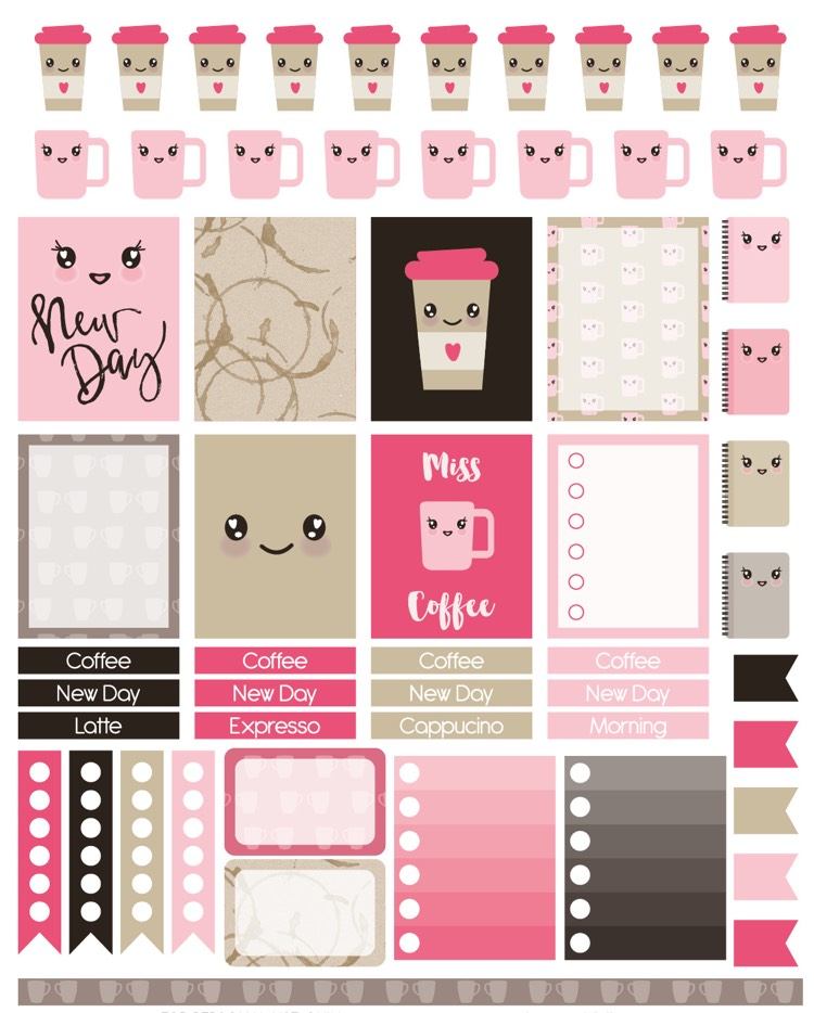 filofax-dekorera-anteckningar-anteckningar-kaffe-rosa-brun-kaffe-tema