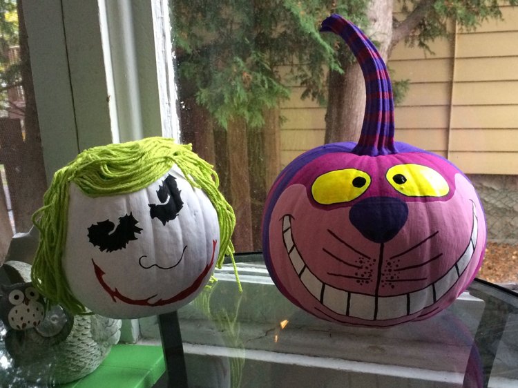 Cheshire Cat Pumpkin Face Paint Purple Kids Halloween