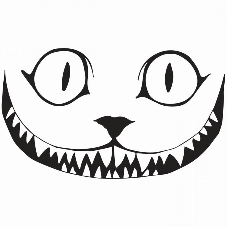 Pumpa carving mallar motiv Cheshire katt ansikte