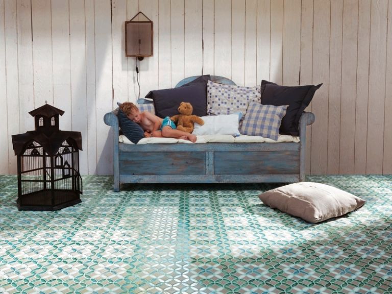 Gröna golvplattor-Marockansk-levande stil-barnrum