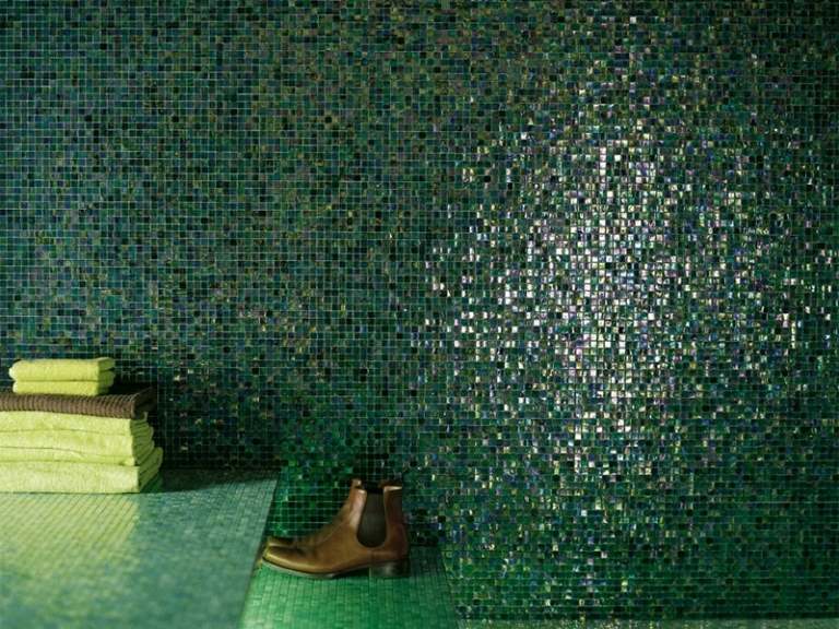 Gröna golvplattor Mosaic Tile Bathroom Design Ideas