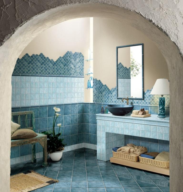 Gröna golvplattor-badrum-Medelhavet-design-idéer