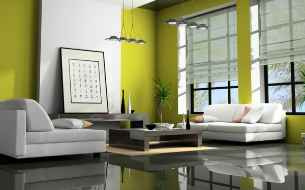 grönt-vardagsrum-med-japansk stil