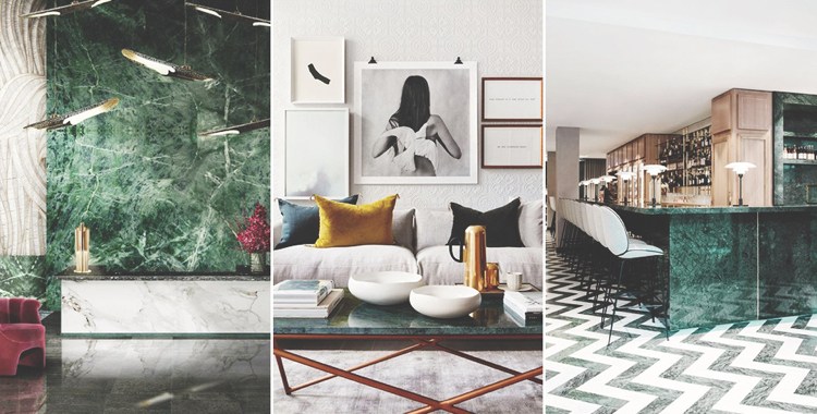 grön marmor trend levande inredning möbler golvbeklädnad