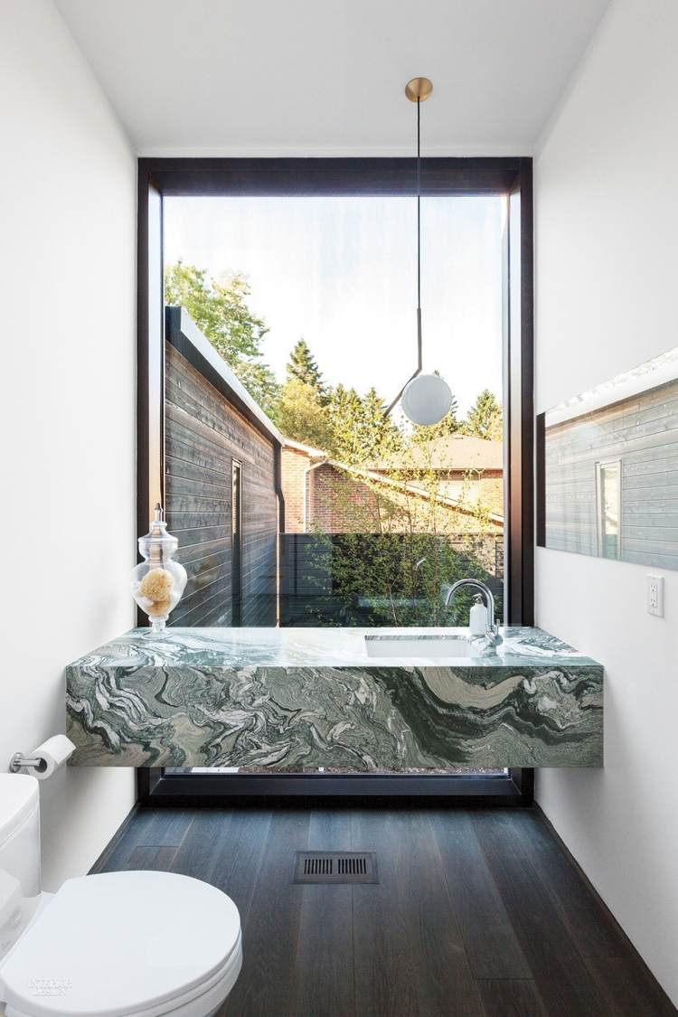 grön marmor trend levande badrum handfat minimalistisk rektangulär