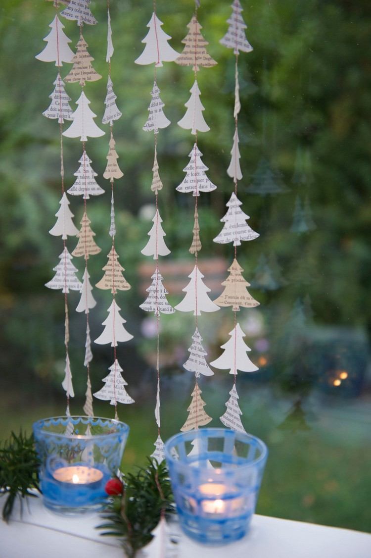 DIY idéer fönster dekoration jul tinker bokpapper