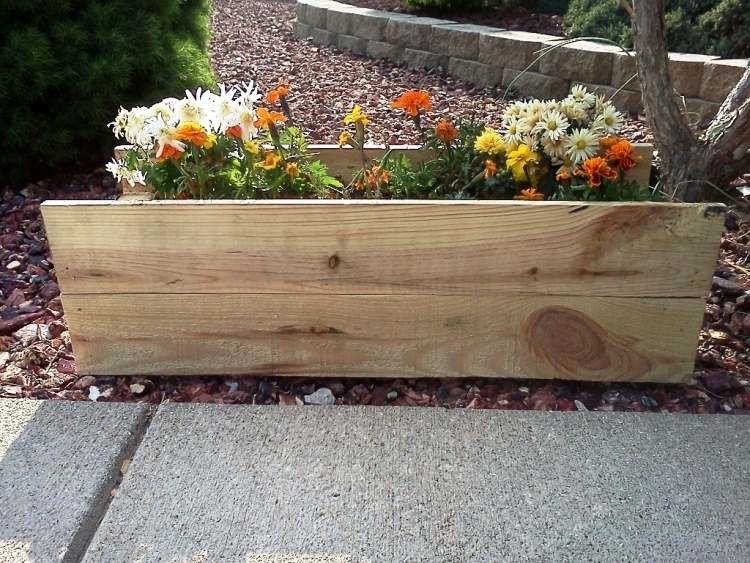 planter-wood-wood-simple-wood-leftovers-flowers-gaensebluemchen-marigold-garden