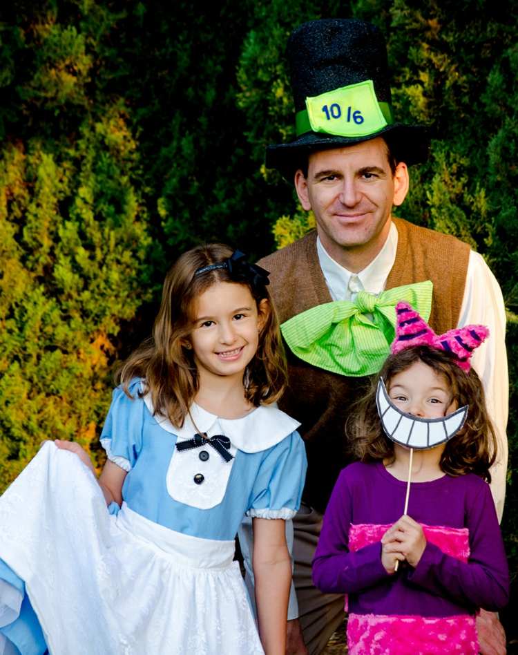 grupp-kostymer-karneval-familj-alice-idéer-cheshire kattmössare