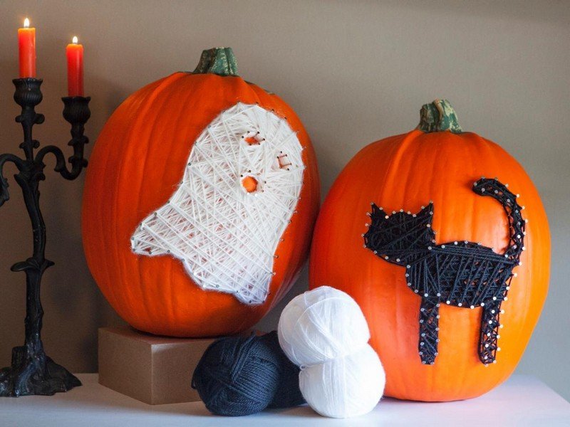 Halloween dekorationer-pumpor-katt-spöke