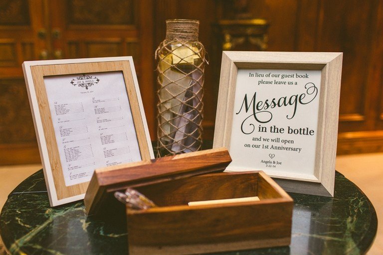 Gästbok bröllop alternativa budskap i en flaska idéer gör din egen trälåda