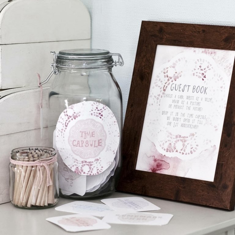 gästbok för bröllop mason jar lyckliga önskningar rustik vintage