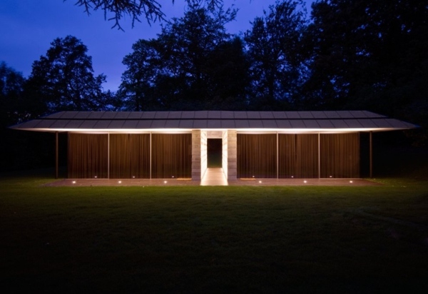 Fasad-golvbelysning i trä-LED-lampor-trädgård