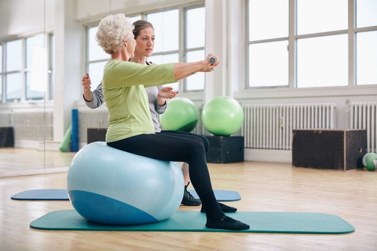 Stabilitetsbollsövningar för seniorer ryggont träningsplan utan vikter