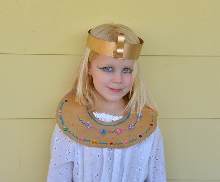 cleopatra kostym egyptiska tinker barn färgglada papper