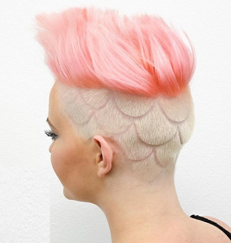 hals område blont topp hår rosa pastell halvcirklar mönster