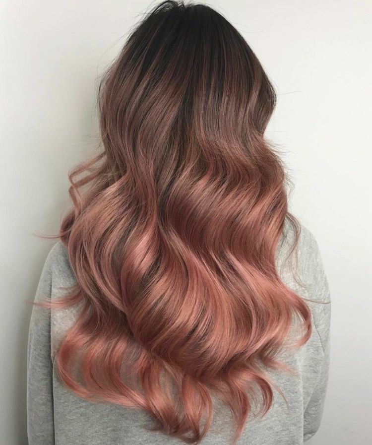 Rosa brunt hår balayage gör det själv instruktioner hårtrender frisyr idéer