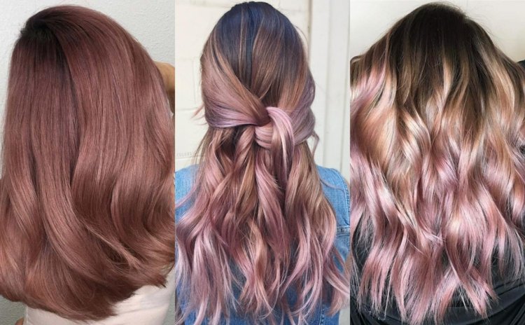 Rose Brown Hair Pink Ombre Coloring Strands Yourself Instruktioner Frisyridéer Damer långt hår