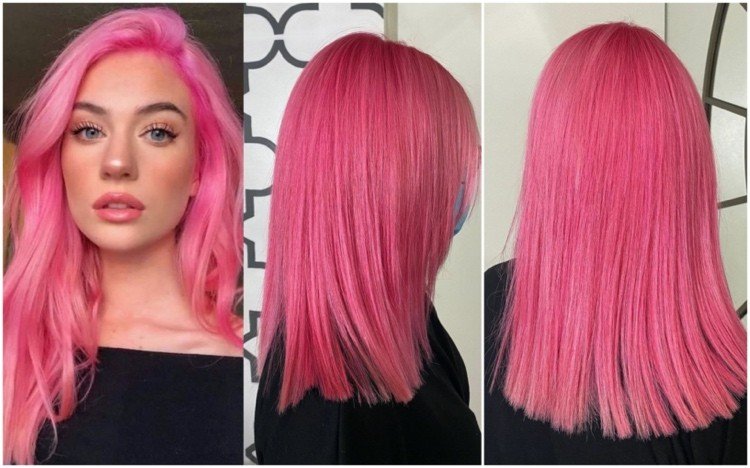 Flamingo Rosa ljusrosa hår