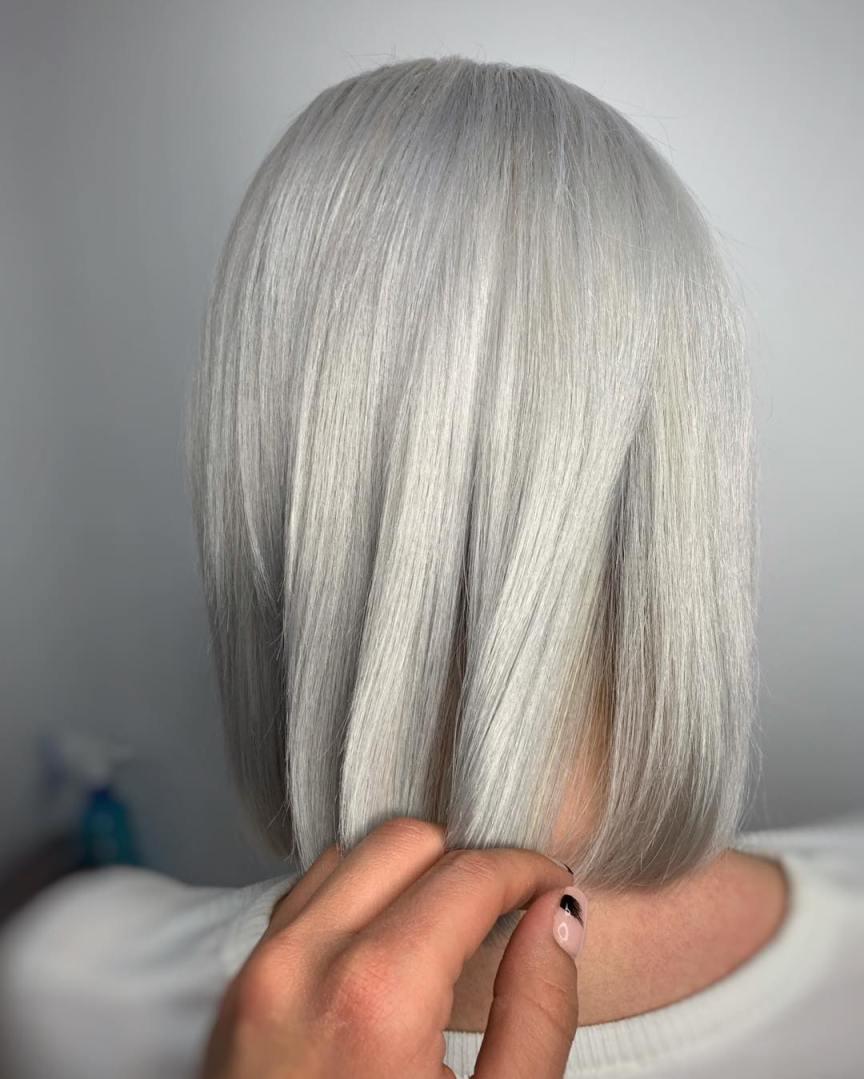 Färga blont hår grått utan att bleka hårvård kort bobfrisyr