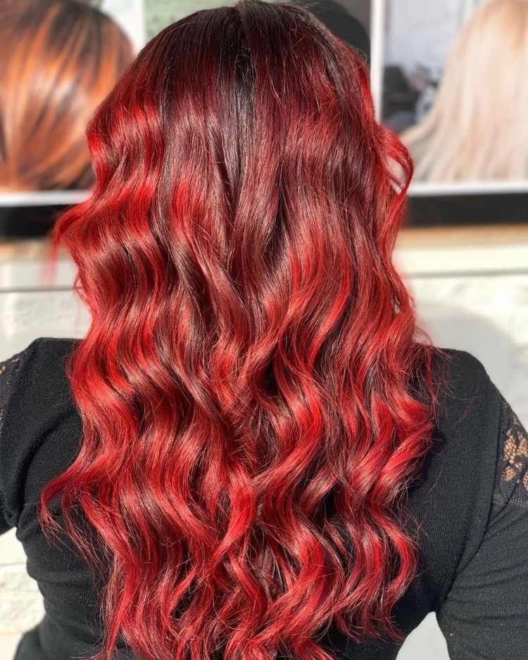 rött hår grooming balayage röda hårfärger 2020