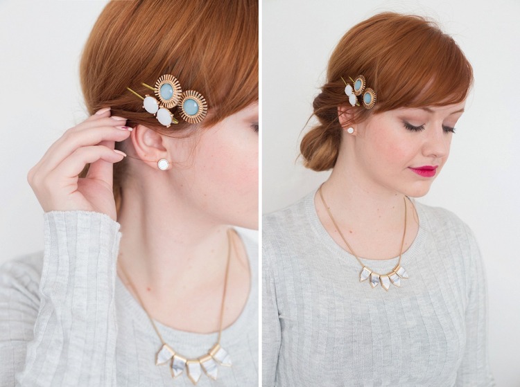 Rhinestone bobby pins hårtillbehör enkel frisyr