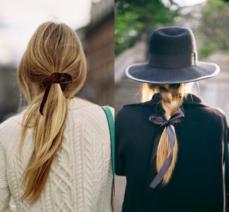 Spice up hair bow sammet satin hästsvans
