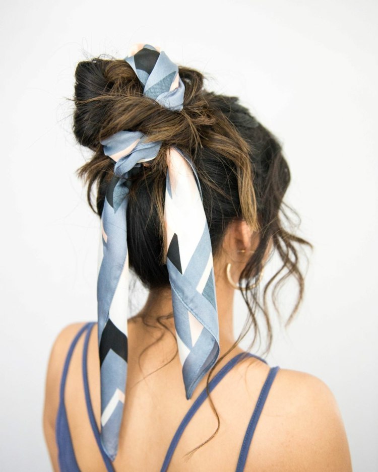 Messy Bun Hairstyle with Hair Towel Quick Updo Instructions