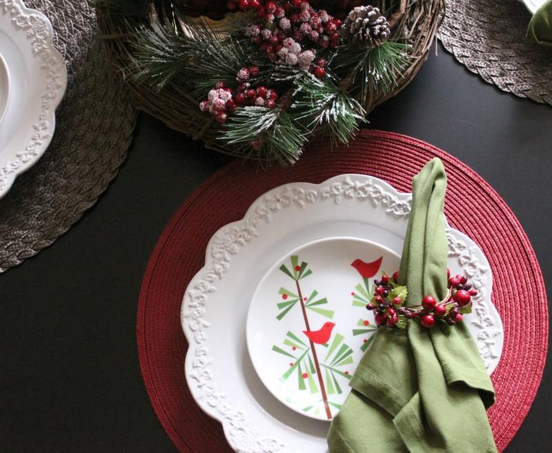 Rose hip deco servettring tallriksunderlägg
