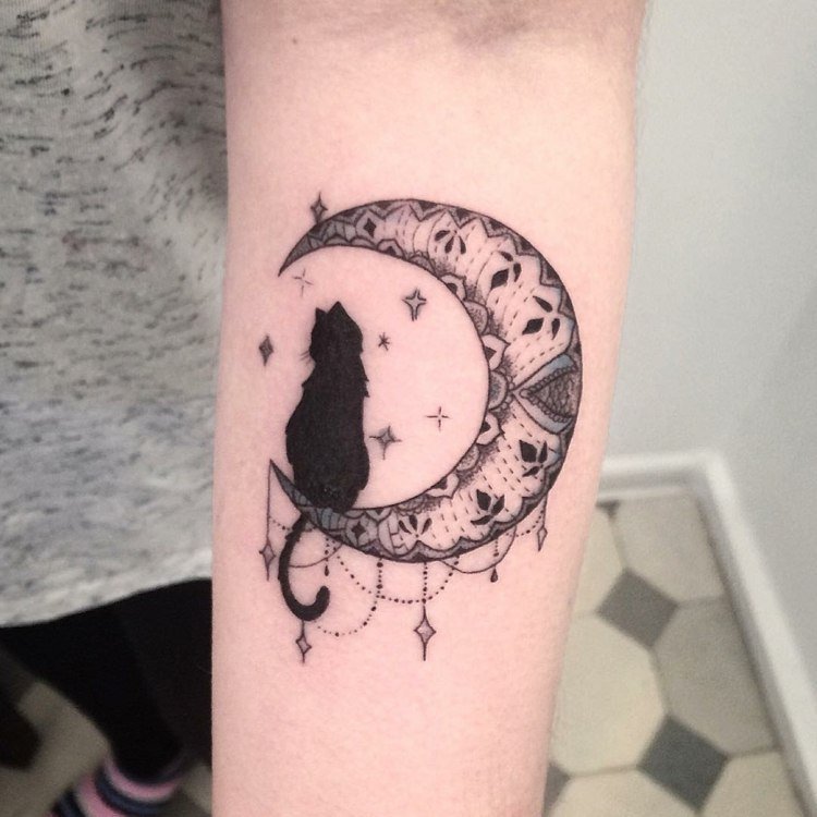 Katt tatuering motiv underarm tatuering för kvinnor idéer