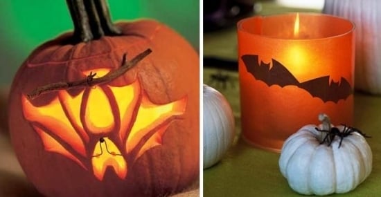 Glödande ögon bat-från pumpa-carving ljusstakar fäster klistermärken