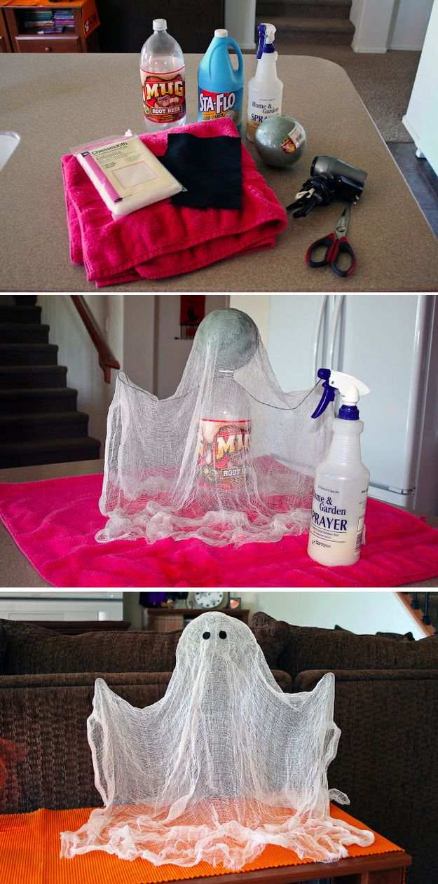 diy-halloween-dekoration-instruktioner-spöke-ostduk-spray-lim