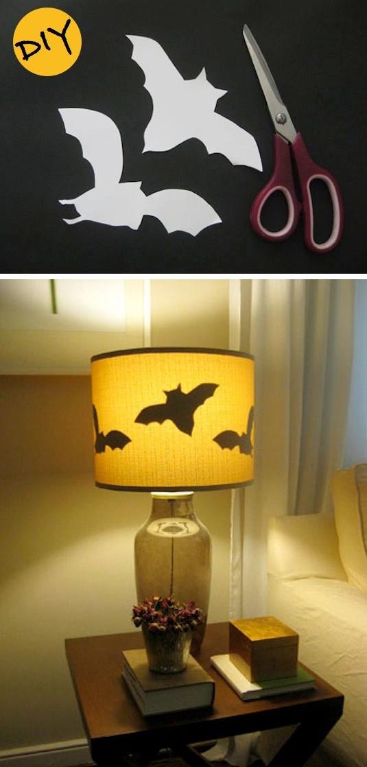halloween-dekoration-idé-fladdermöss-lampskärm-stickning