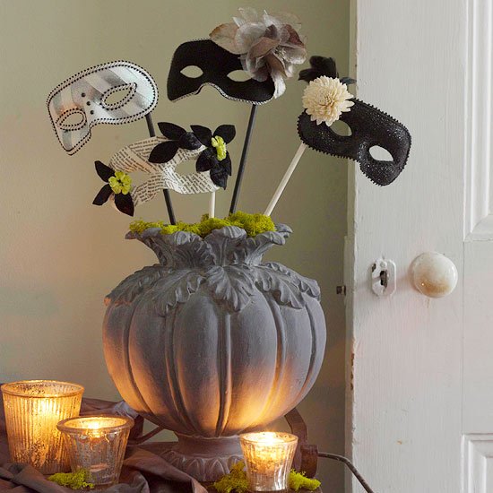 Pumpa dekoration maskerad Halloween tinker mask blåsigt arrangemang
