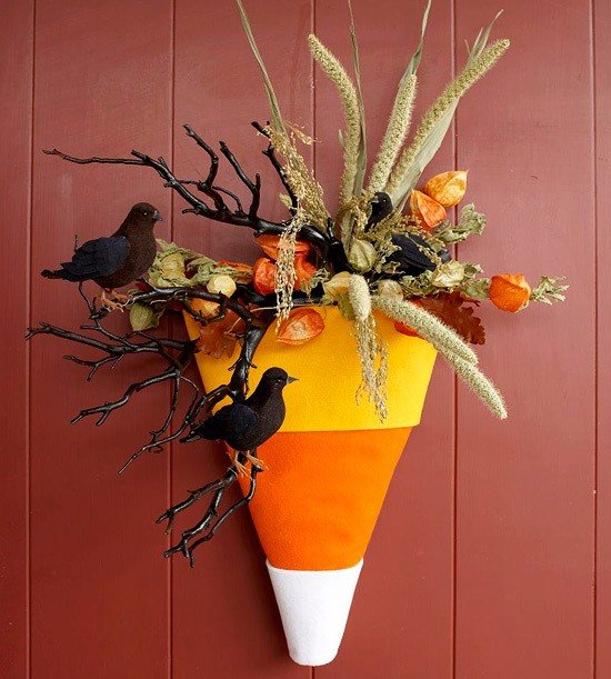 Dörrdekoration konpåse design väggdekoration-smycken tinker-Halloween orange-gul