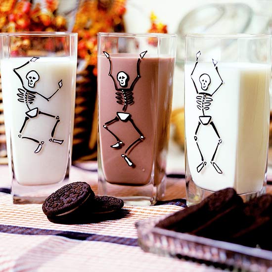 Dansande skelettdekoration Halloween dekoration tumlar glasvaser