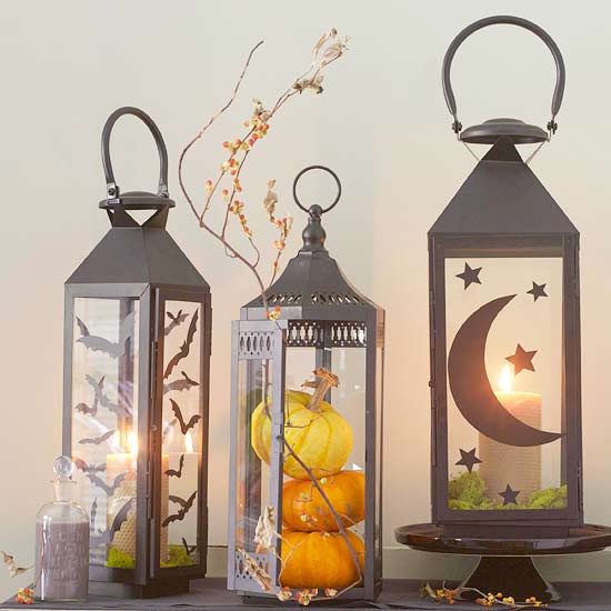 Halloween lyktor nattljus pumpor fladdermöss stjärnor klistermärken