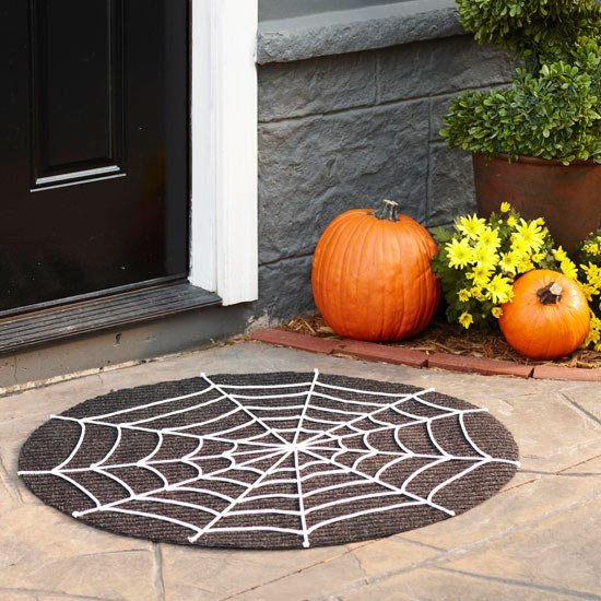 Dekoration för trädgårdsentrén dörrmatta-spindelnät idéer-höstens Halloween