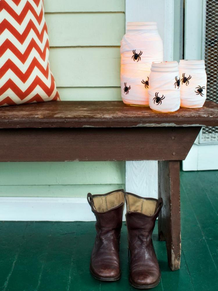 halloween dekoration för trädgårdslyktorna diy mason burkar mamma spindlar