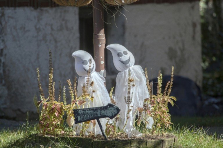 halloween dekoration för trädgården spöken tinker sköld blommor