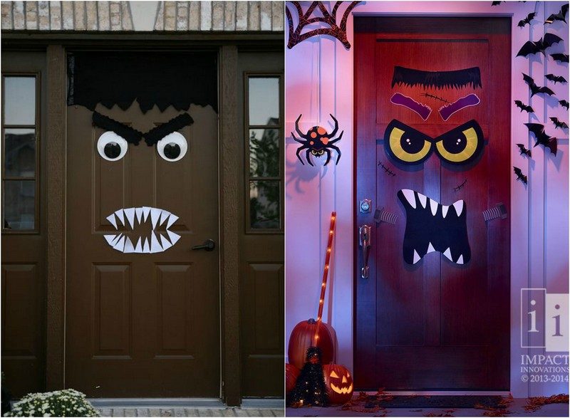 halloween-dörr-dekoration-idéer-vassa tänder-papper
