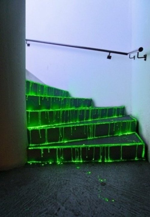 glödstift flytande gröna halloween trappor