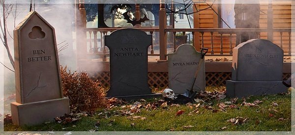 Halloween familjens gravstenar