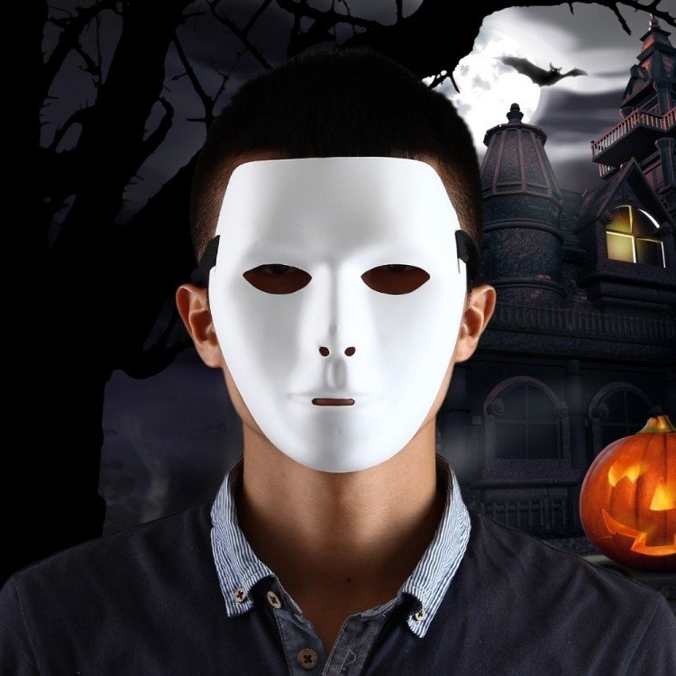 halloween-förklädnad-män-gör-själv-ansiktsmask-vita-läskiga filmer