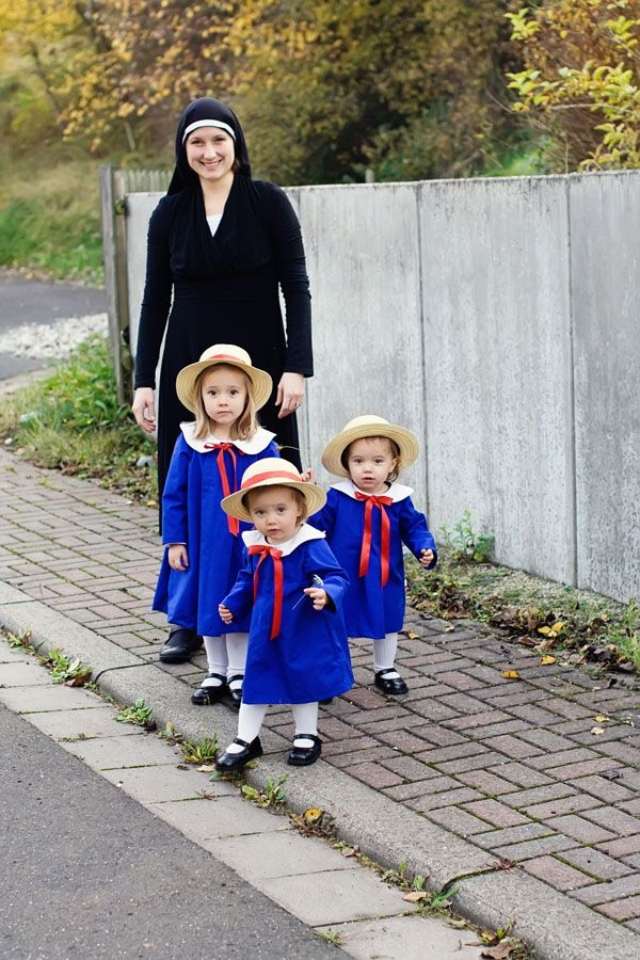 halloween-kostym-idéer-mamma-barn-nunnefamiljdräkt