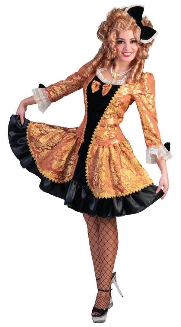 aristokratisk-renassaince-kostymer-damer-klänning-knälängd-peruk