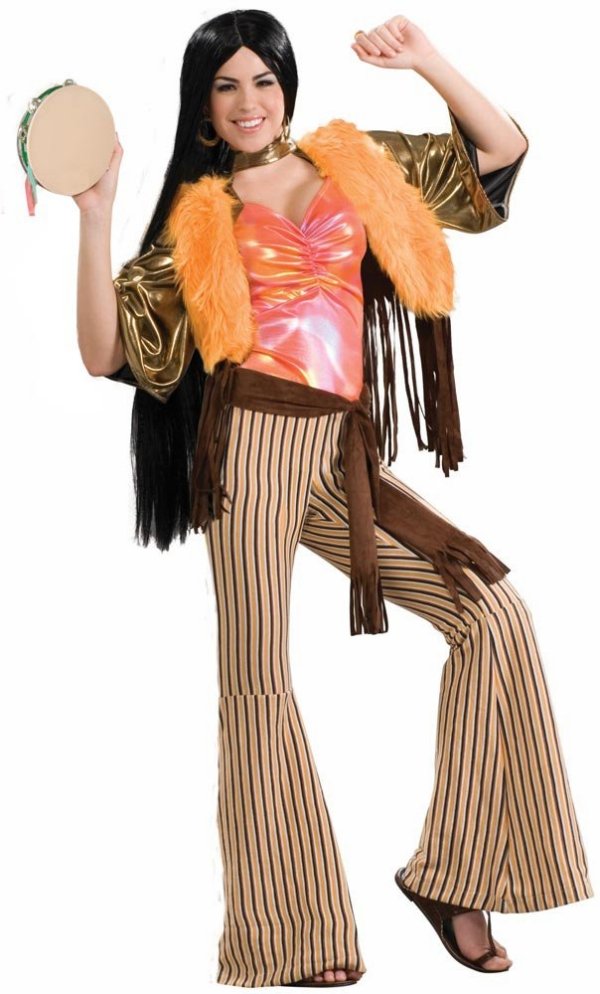 Halloween-kostymer-för-kvinnor-60-talet-look-blank-jacka