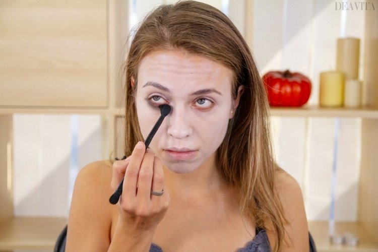 halloween kostymer kvinnor makeup instruktion ansikte